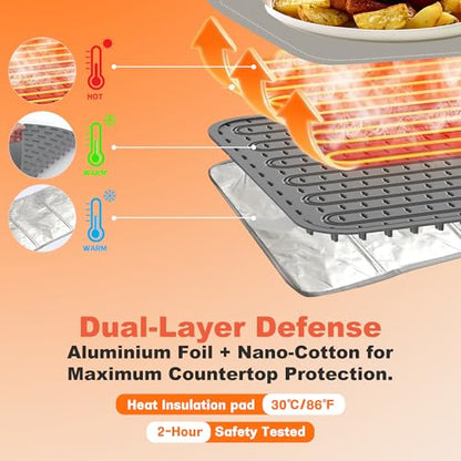Silicone Food Warming Mat Extra Large 42 x 15 Inch with Heat-Resistant Mat, 500W Graphene, 6 Temp & 6H Timer, Rollable Electric Heating Mat - size: Extra Large Size:42" X 15"
