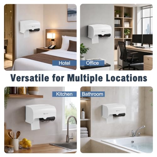 Double Toilet Paper Holder Wall Mount,Hold Two Rolls*4.5”,White - color: White