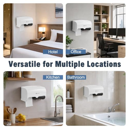 Double Toilet Paper Holder Wall Mount,Hold Two Rolls*4.5”,White - color: White