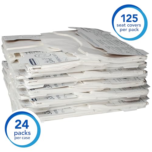 Scott® Pro™ Personal Seat Covers (07410), White (125 Sheets/Pack, 24 Packs/Case, 3,000 Sheets/Case)