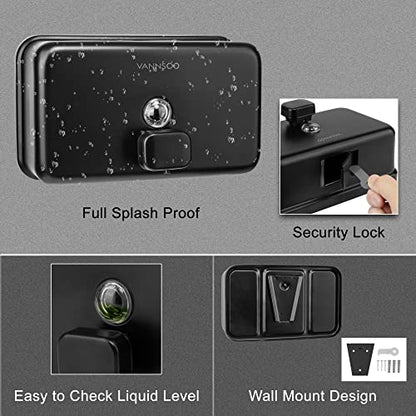 Wall Mounted Commercial Soap Dispenser Bathroom, Horizontal Black - color: Horizontal Black