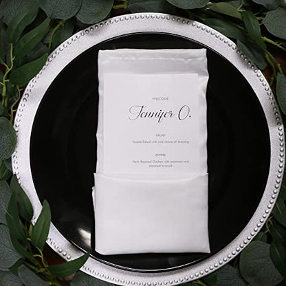 Your Chair Covers - 10 Pack 20 Inch L'Amour Satin Napkins White, Oversized, Double Folded and Hemmed Table Napkins for Restaurant, Bistro, Wedding, Thanksgiving and Christmas - color: White