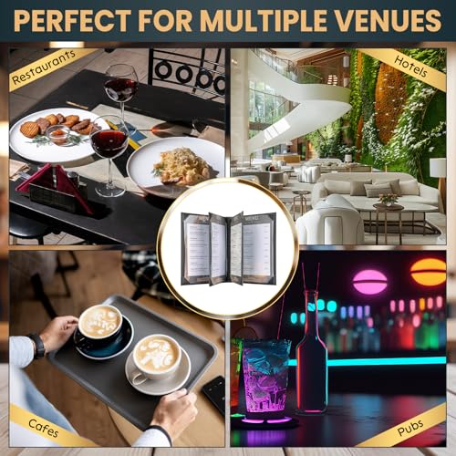 PU Leather Restaurant Menu Book 8.5 x 11, 6-Pack, 6-View Covers - size: 6 View