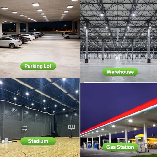 Glitgate LED Canopy Lights100W/80W/60W & 3CCT Adjustable, 11000LM 120V - size: 4 Pack