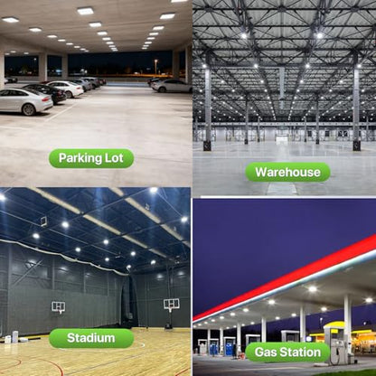 Glitgate LED Canopy Lights100W/80W/60W & 3CCT Adjustable, 11000LM 120V - size: 4 Pack