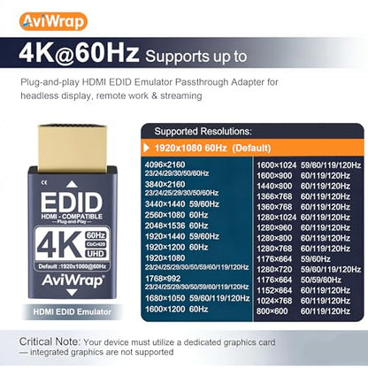 HDMI Passthrough EDID Emulator,4K@60Hz Adapter,3-Pack - color: 4K/60Hz, size: 3pack