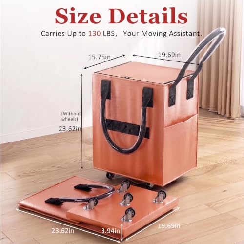 Reusable Grocery Bag on Wheel, Foldable Shopping Cart with Wheels, Can Carry up to 130 Pounds, Suitable for Groceries, Laundry, Camping and Moving.(Rose Gold - Large) - color: Rose Gold - Large