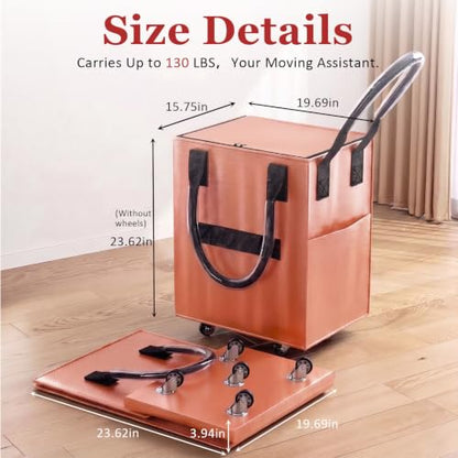 Reusable Grocery Bag on Wheel, Foldable Shopping Cart with Wheels, Can Carry up to 130 Pounds, Suitable for Groceries, Laundry, Camping and Moving.(Rose Gold - Large) - color: Rose Gold - Large
