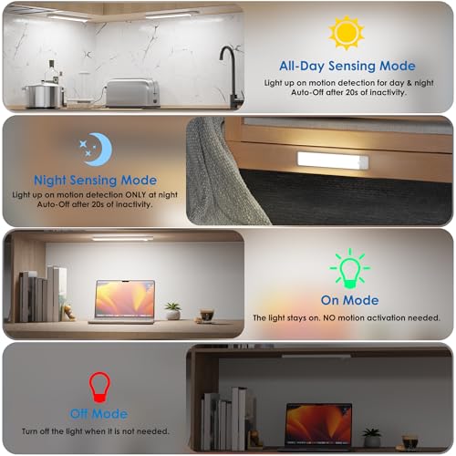 Motion Sensor Under Cabinet Lights, 2-Pack, Cool White, 8 inch - color: Cool White, size: 8 inch