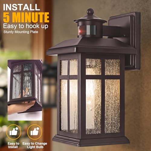 Exterior Light Fixtures Motion Sensor Wall Mount Oil Rubbed Bronze - color: Bronze, size: 12 inches