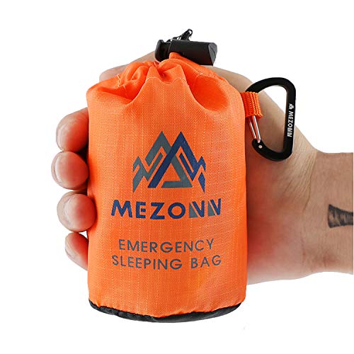 Emergency Sleeping Bag Survival Bivy Sack Use as Emergency Blanket Lightweight Survival Gear for Outdoor Hiking Camping Keep Warm After Earthquakes, Hurricanes and Other disasters - color: Orange-1P