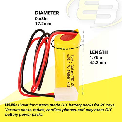 (3-Pack) Emergency/Exit Lighting Battery Fits and Replaces Lithonia ELB0300 ELB-0300 OSI OSA045 OSA-045 NIC0027 Bel-128 Bel128 Custom 128 Lithonia ELB1P201N1 ELB-1P201N1 White Molex