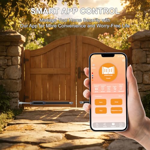 C01-L Smart Automatic Gate Openers Kit, App Compatible Dual Swing Gate Opener-Up to 14ft Long or 440lb Per Arm, Electric Gate Opener for Driveway Dual Swing Gate with Gate Remote and More