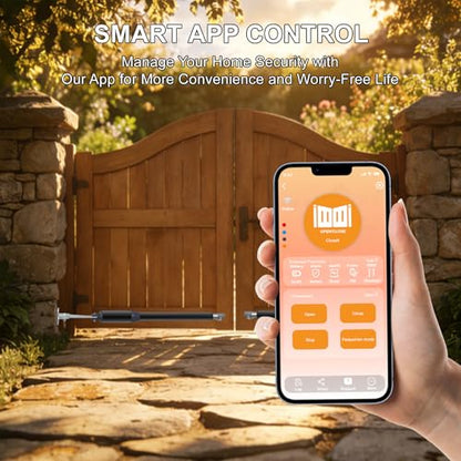 C01-L Smart Automatic Gate Openers Kit, App Compatible Dual Swing Gate Opener-Up to 14ft Long or 440lb Per Arm, Electric Gate Opener for Driveway Dual Swing Gate with Gate Remote and More