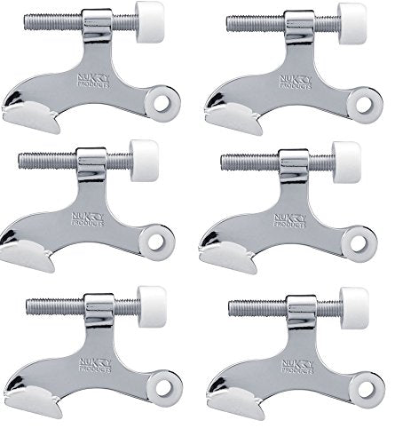 Nuk3y Hinge Pin Heavy Duty Adjustable Door Stop (6 Pack, Chrome) - color: Chrome, size: 6 Pack