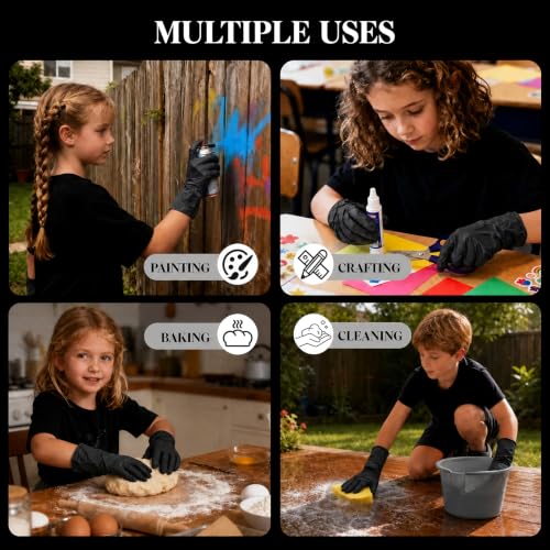 Kids Disposable Gloves, 5-Mil Safe Black Nitrile, XS, 50Ct - color: Black of 50pcs, size: X-Small
