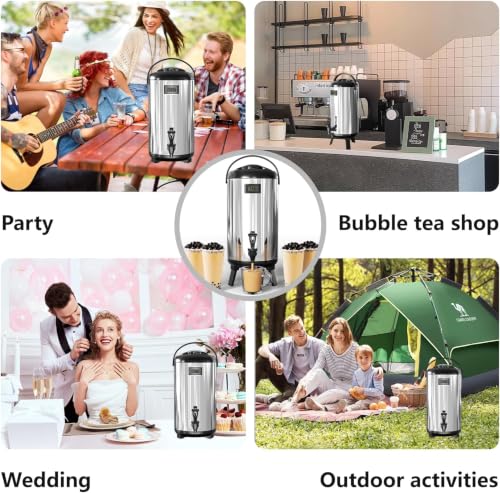 3.2 Gallon/12 L Stainless Steel Insulated Beverage Dispenser - size: 3.2 Gallons