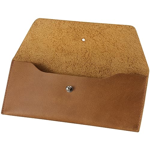 Ringsun Genuine Leather Cash Envelopes, Reusable Budget Envelope, Retro Clutch for Men & Women, Minimalist Wallet, Bourbon Brown - color: Bourbon Brown