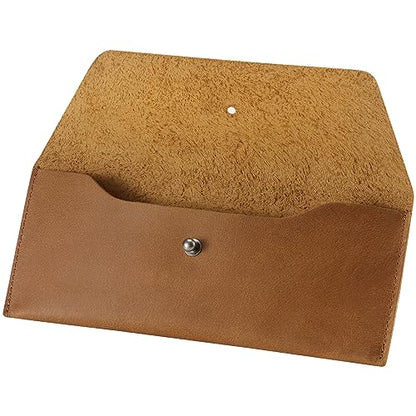 Ringsun Genuine Leather Cash Envelopes, Reusable Budget Envelope, Retro Clutch for Men & Women, Minimalist Wallet, Bourbon Brown - color: Bourbon Brown
