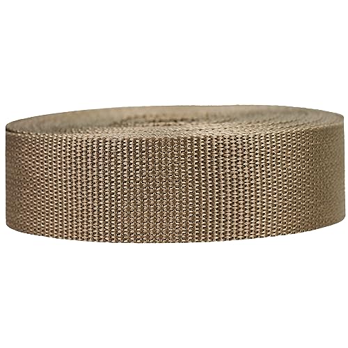 Strapworks Lightweight Polypropylene Webbing - Poly Strapping for Outdoor DIY Gear Repair, Pet Collars, Crafts – 1.5 Inch by 10, 25, or 50 Yards, Over 20 Colors - color: Tan, size: 1.5" x 50 yard