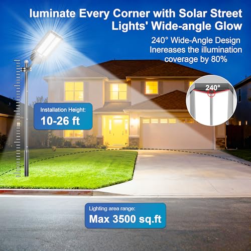 10000W Solar Street Light: Commercial Solar Lights Outdoor Waterproof 200pcs High Brightness LEDs Solar Parking Lot Lights Dusk to Dawn for Yard Garden with Motion Sensor(2 Pack) - size: XL--2 Pack