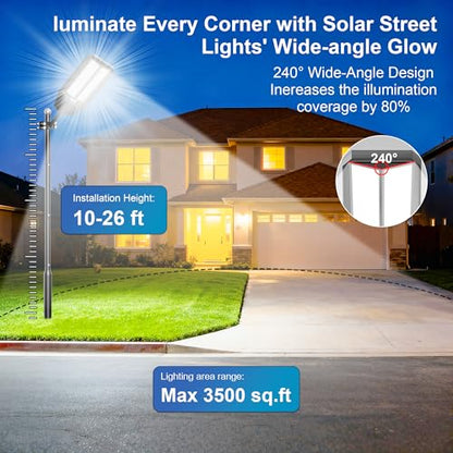 10000W Solar Street Light: Commercial Solar Lights Outdoor Waterproof 200pcs High Brightness LEDs Solar Parking Lot Lights Dusk to Dawn for Yard Garden with Motion Sensor(2 Pack) - size: XL--2 Pack