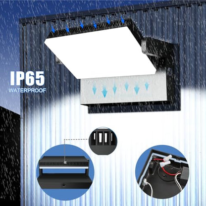 Juyace 120W LED Outdoor Wall Lights Modern Exterior Flood Light Photocell - size: 120W-1Pack-With Photocell