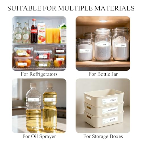Freezer Labels for Food Containers - Waterproof & Oil Resistant 1x3 Inch Stickers, No-Residue Strong Adhesive for Kitchen, Mason Jars, Restaurants, Home and Commercial Use (500Pcs)