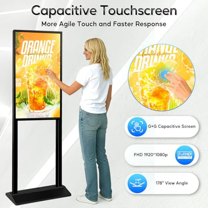 32 Inch Digital Signage Kiosk FHD 1080P Touchscreen Advertising Display - size: 32 Inch