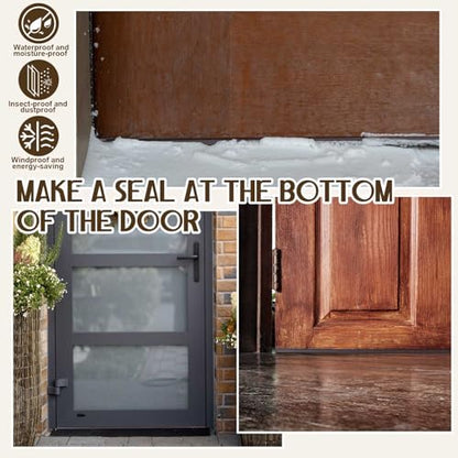 Pushglossy 2 Pcs Kerf Style 36" Door Bottom Seal Threshold Brown - color: Brown, size: Kerf Style