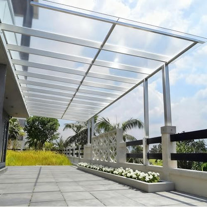 Clear Polycarbonate Roofing Sheet, Acrylic Plastic Sheet Pergola Roofing Canopy Cover Outdoor Awning Shelter for Greenhouse Shed Carport (2x16.4ft(0.6x5m)) - size: 2x16.4ft(0.6x5m)