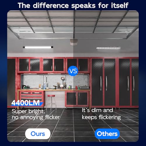 hykolity 4FT LED Shop Light, 42W [250W Equivalent],4400LM,5000K Daylight - color: Black