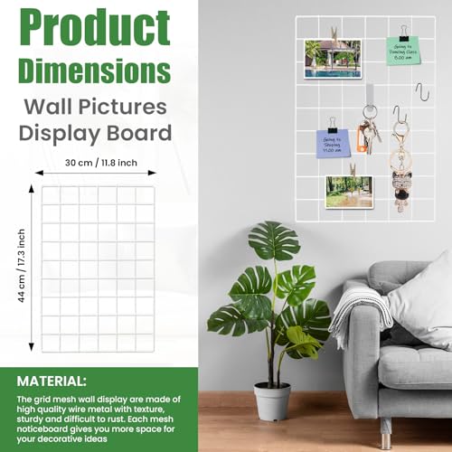 CIKLCIX Wire Wall Grid Panel Set of 2, Photo Display Board & Memo Board - color: White, size: 2 Pack