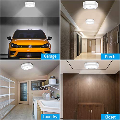 Motion Sensor LED Ceiling Light Battery Operated, Wireless 300LM Indoor - color: Cool White