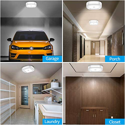 Motion Sensor LED Ceiling Light Battery Operated, Wireless 300LM Indoor - color: Cool White