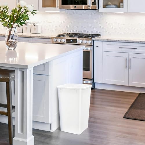 Rev-A-Shelf Double Pullout Garbage Trash Cans for Kitchen Cabinets, 35 Qt - color: White, style: 2 Pack