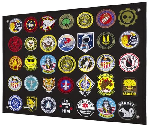 Tactical Patch Display Holder Panel Board for Military Army Morale Hook and Loop Emblems, 18 Inches x 24 Inches, No Patches Included - color: Patch Board, Black - Small