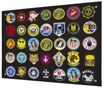 Tactical Patch Display Holder Panel Board for Military Army Morale Hook and Loop Emblems, 18 Inches x 24 Inches, No Patches Included - color: Patch Board, Black - Small