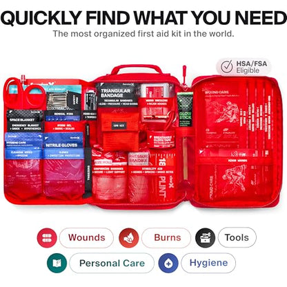 SurviveX Large First Aid Kit, Emergency Kit for 3-4 People, Pack of 2 - size: Large (Pack of 2)