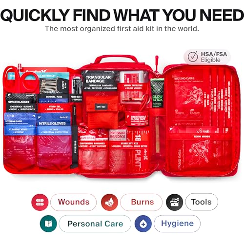 SurviveX Large First Aid Kit, Emergency Kit for 3-4 People, Pack of 2 - size: Large (Pack of 2)