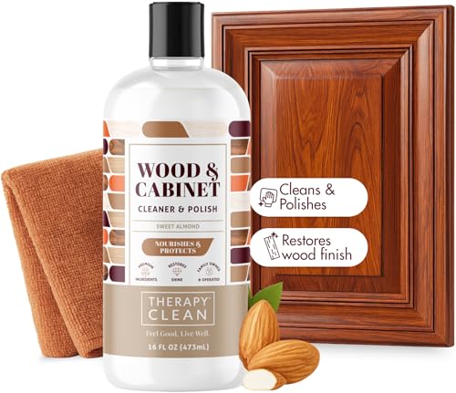 Therapy Wood Cleaner and Polish - Cabinet & Table Restorer (16 oz) - style: Wood Polish (Pack of 1 with Microfiber)