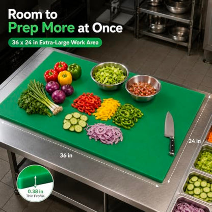 Commercial Cutting Board, 36 x 24 x 0.38 Inches, Green - color: Green, size: 36"L x 24"W