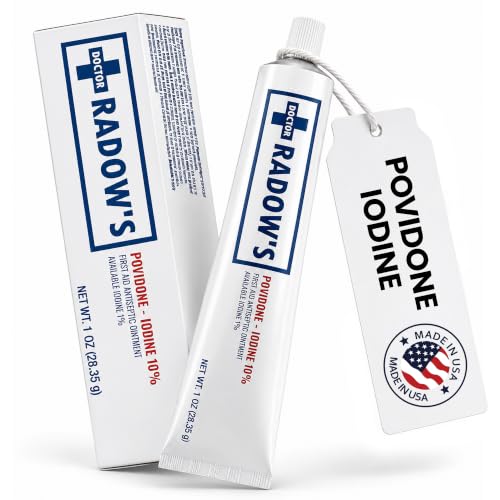 Povidone Iodine Antiseptic Ointment -10% Povidone Iodine, No Antibiotics, for Wounds, Burns, Cuts & More, Promotes Faster Healing, Home and Medical Use, 1 oz (28.35 g)