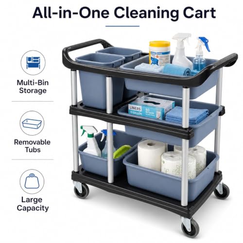 3 Tier Utility Cart Heavy Duty 330lbs Capacity Rolling Service Cart Utility Carts with Wheels Storage Cart Restaurant Supplies Great for Hotel,Kitchen,Laundry Room,Siz:41x18.3x37 - size: 41X18.1X37IN