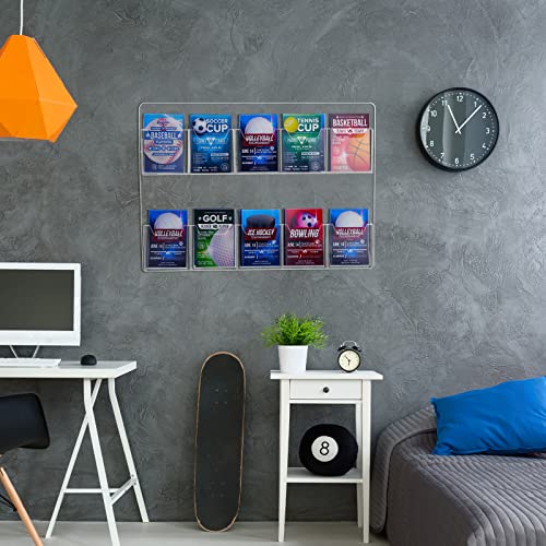 Eersida 2 Pack Acrylic Pamphlet Holder Wall Mount, 10 Pockets 15 x 21'' - color: 10 Pockets, size: 15''x21''