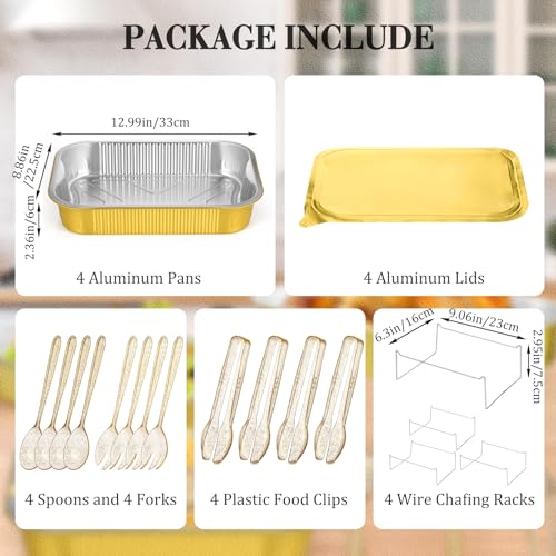 Maxcheck 4 Sets Disposable Chafing Dishes Buffet Set, Small - size: Small