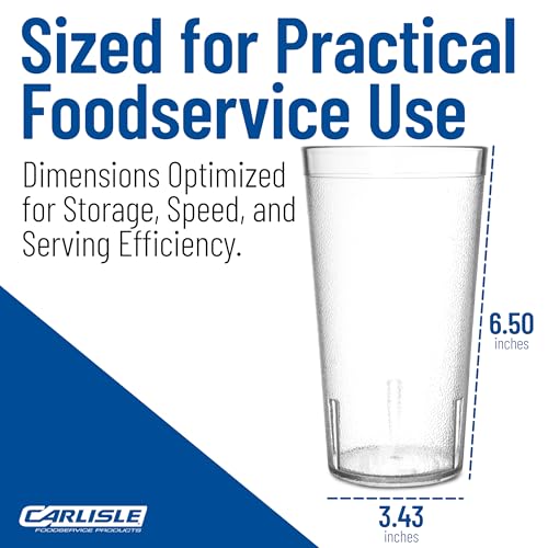 Carlisle FoodService Products Plastic Tumblers, 20 Oz, Clear, 24 Pack