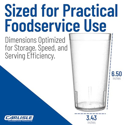 Carlisle FoodService Products Plastic Tumblers, 20 Oz, Clear, 24 Pack