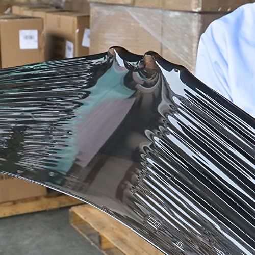 BOMEI PACK 4 Pack Industrial Black Stretch Wrap Film with Plastic Handle 18" 1200ft 72Gauge for Pallet Wrap, Durable Self-Adhering Packing, Moving, Packaging, Heavy Duty Shrink Film - color: Black