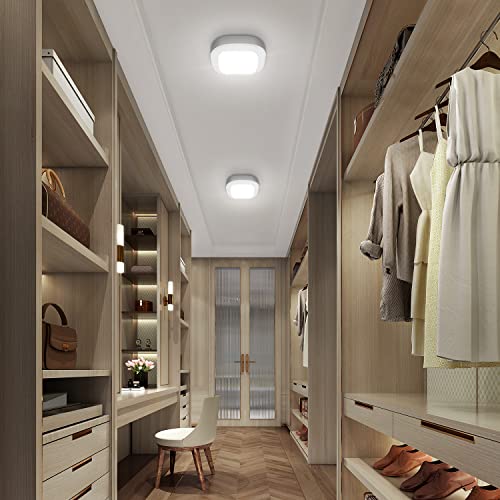 Motion Sensor LED Ceiling Light Battery Operated, Wireless 300LM Indoor - color: Cool White